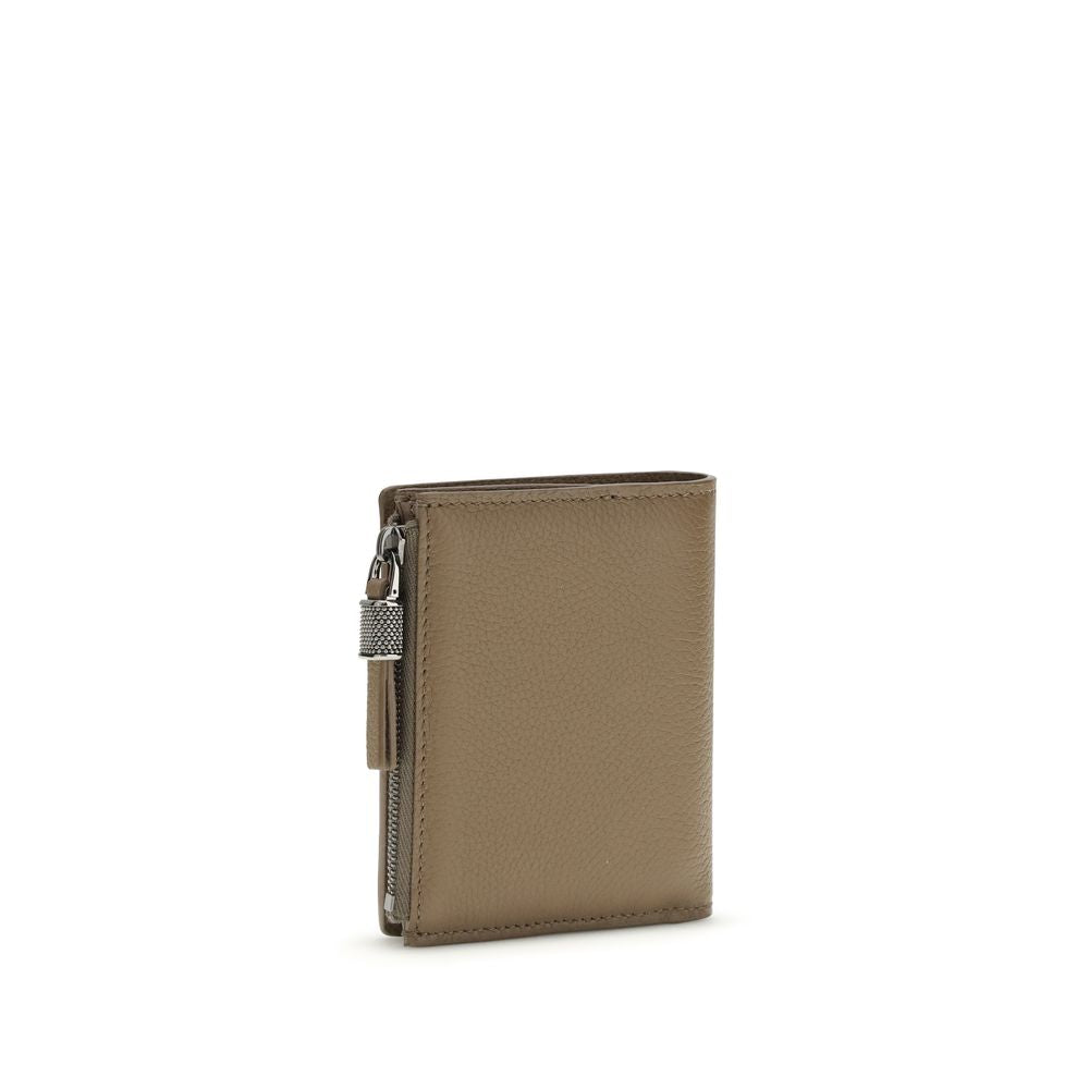 Brunello Cucinelli Beige Calf Leather Bos Taurus Wallet-2