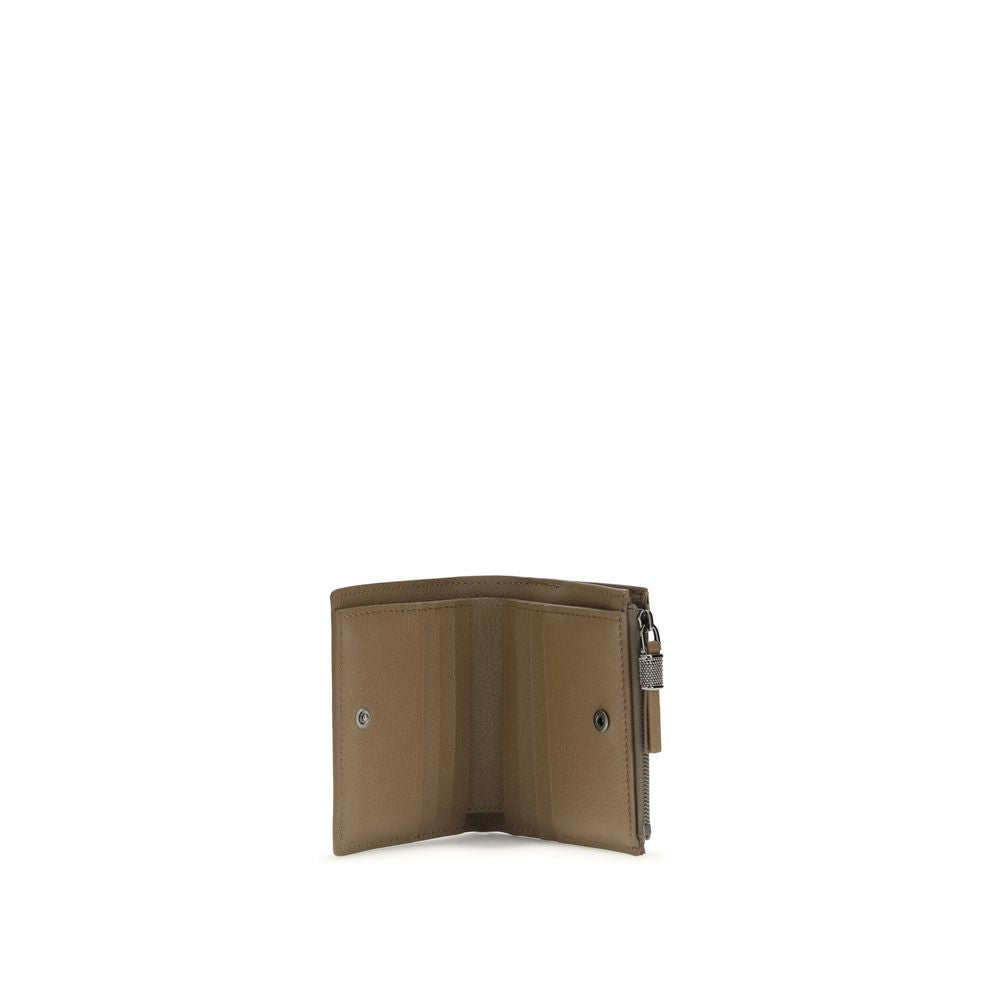 Brunello Cucinelli Beige Calf Leather Bos Taurus Wallet-3