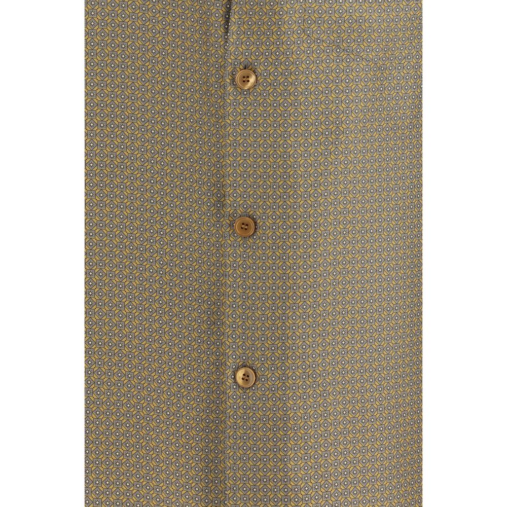 Saint Laurent Mehrfarbiges Seidenhemd mit Muster-3