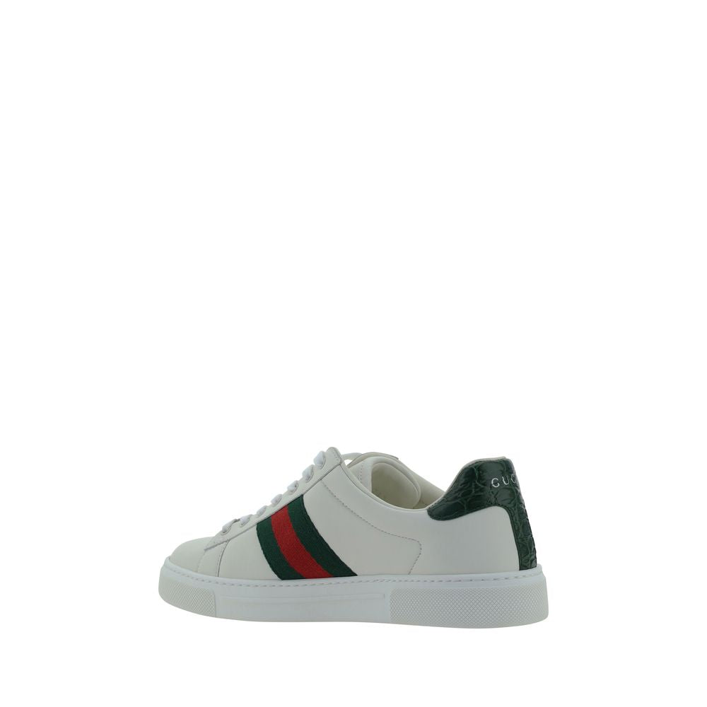 Gucci white low-top sneakers in calfskin leather Bos Taurus-3
