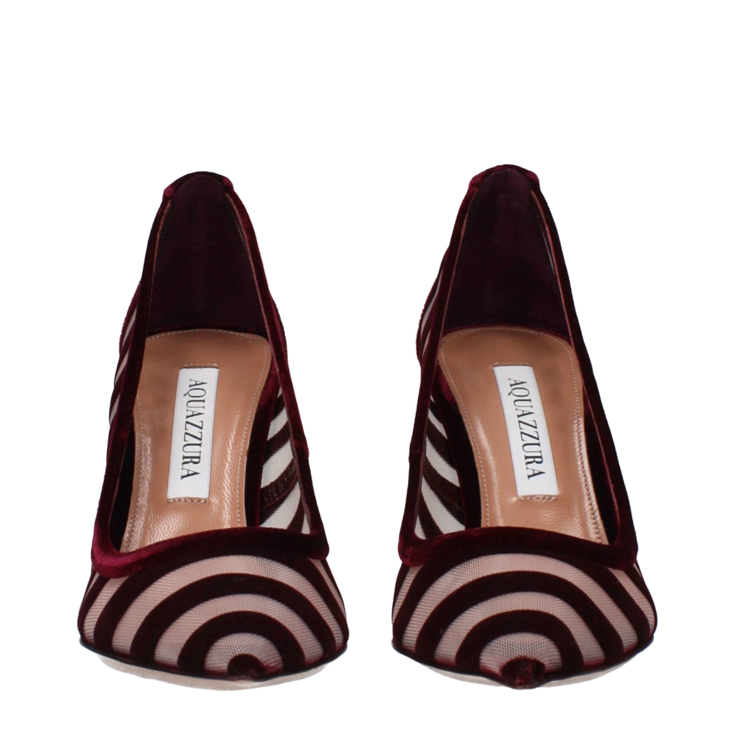 Aquazzura Transparent Velvet Mid Heel Pumps-3