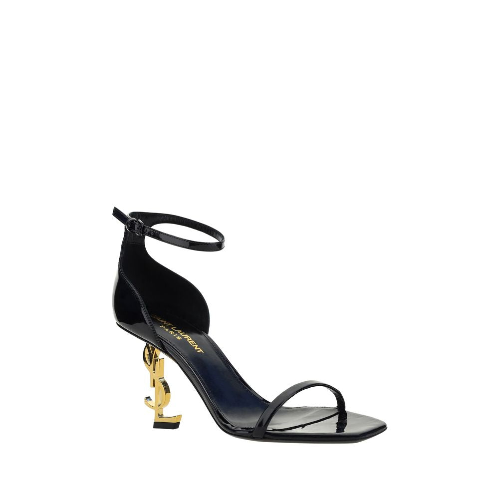 Saint Laurent Schwarze Bos Taurus Kalbsleder-Sandalen mit Stilettoabsatz-2
