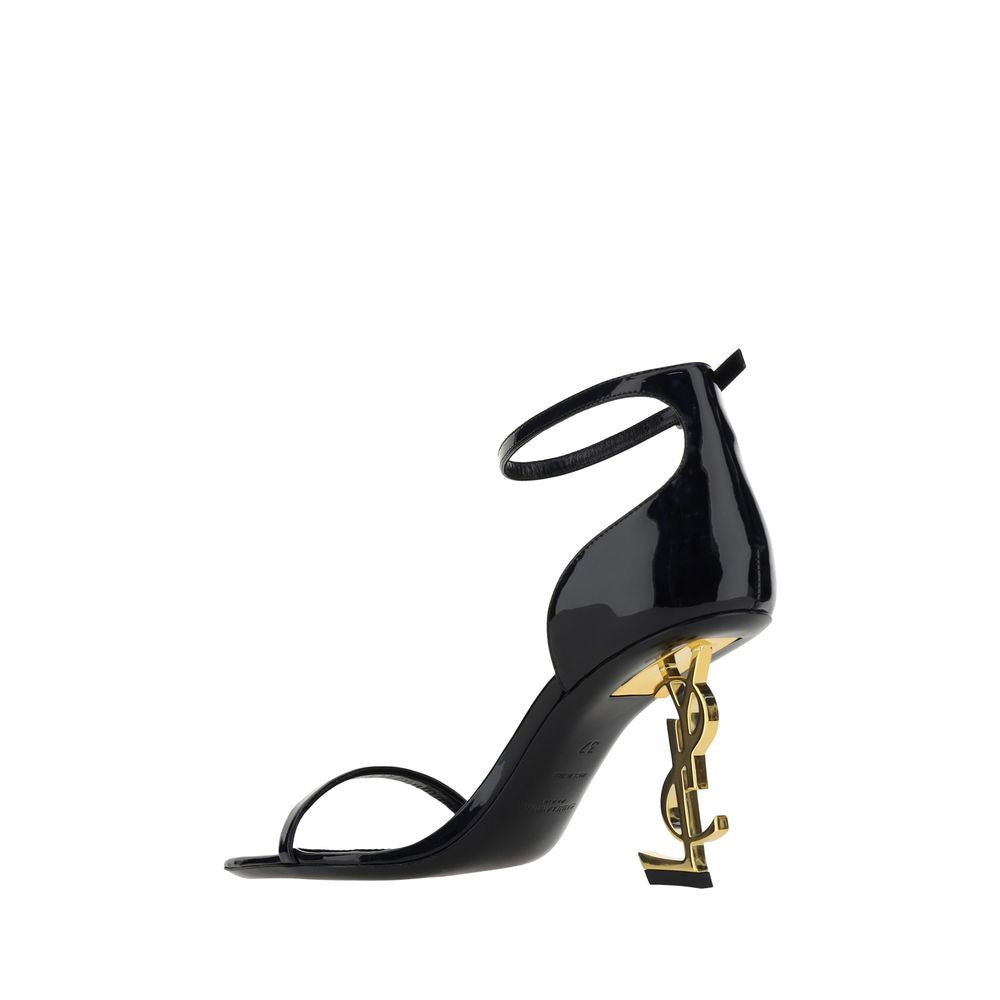 Saint Laurent Schwarze Bos Taurus Kalbsleder-Sandalen mit Stilettoabsatz-3