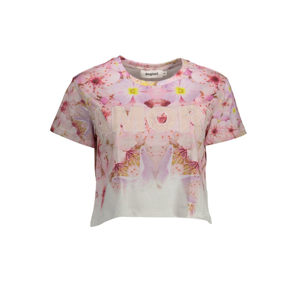 Desigual Rosa Baumwoll-T-Shirt für Damen