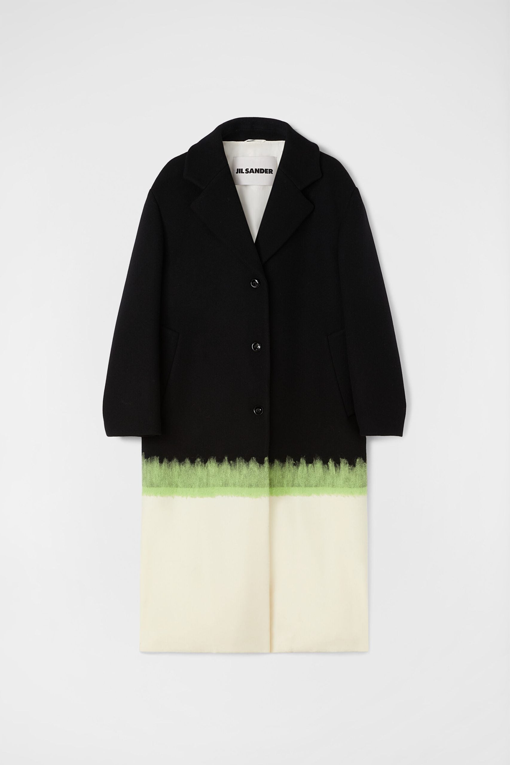 Jil Sander Schwarzer Wollmantel