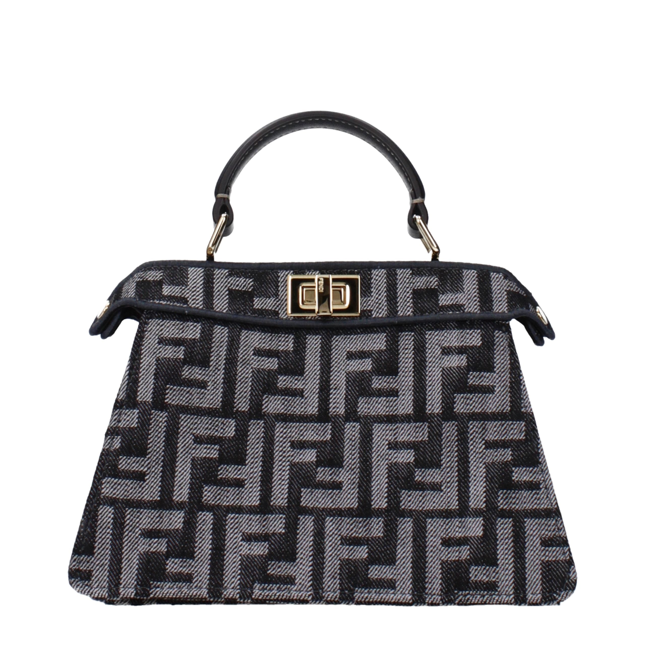 Fendi Schwarze Stoffhandtasche-1