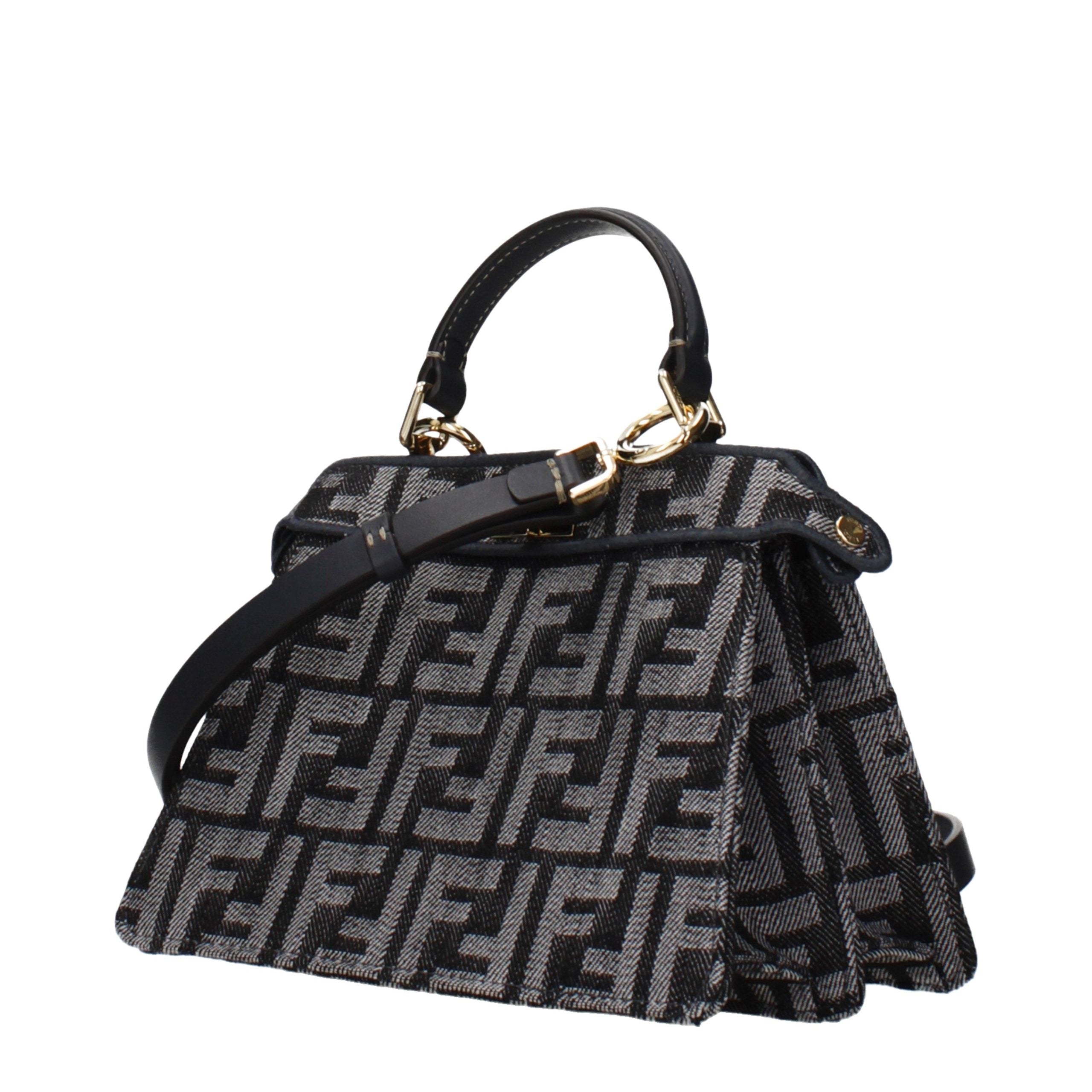 Fendi Schwarze Stoffhandtasche-2