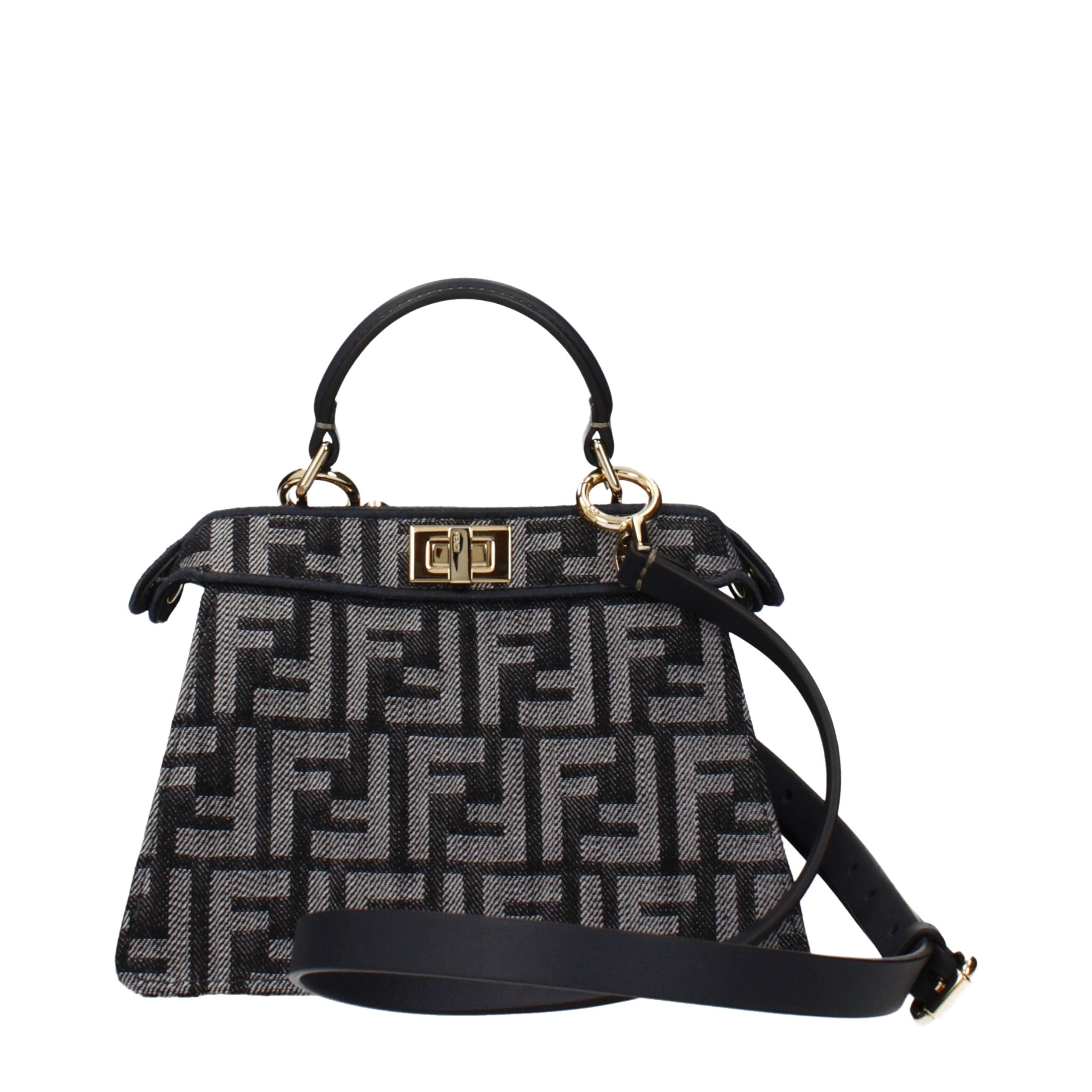 Fendi Schwarze Stoffhandtasche-3
