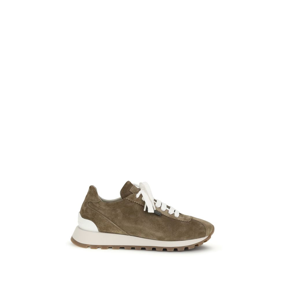 Brunello Cucinelli Braune Kalbsleder Bos Taurus Plateau-Sneaker-1