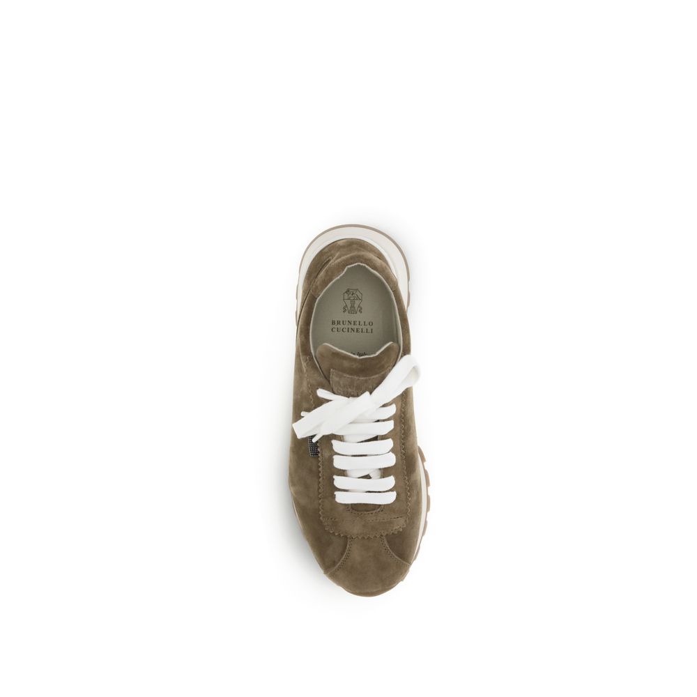 Brunello Cucinelli Braune Kalbsleder Bos Taurus Plateau-Sneaker-4
