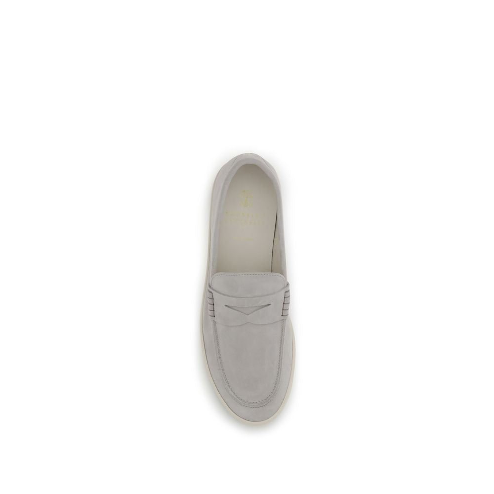 Brunello Cucinelli Beige Kalbsleder Bos Taurus Slipper-Loafer-4