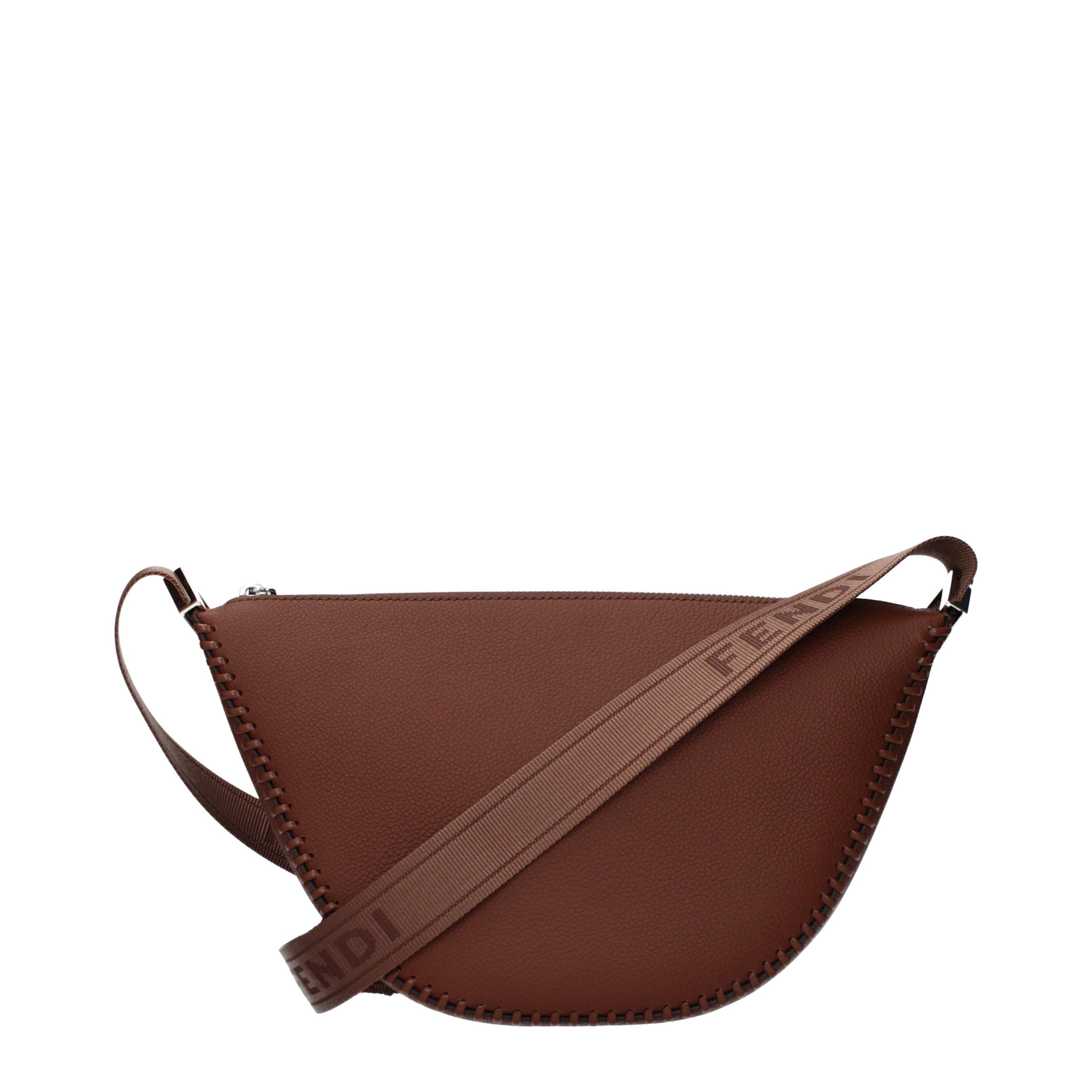Fendi Braune Leder Umhängetasche-1