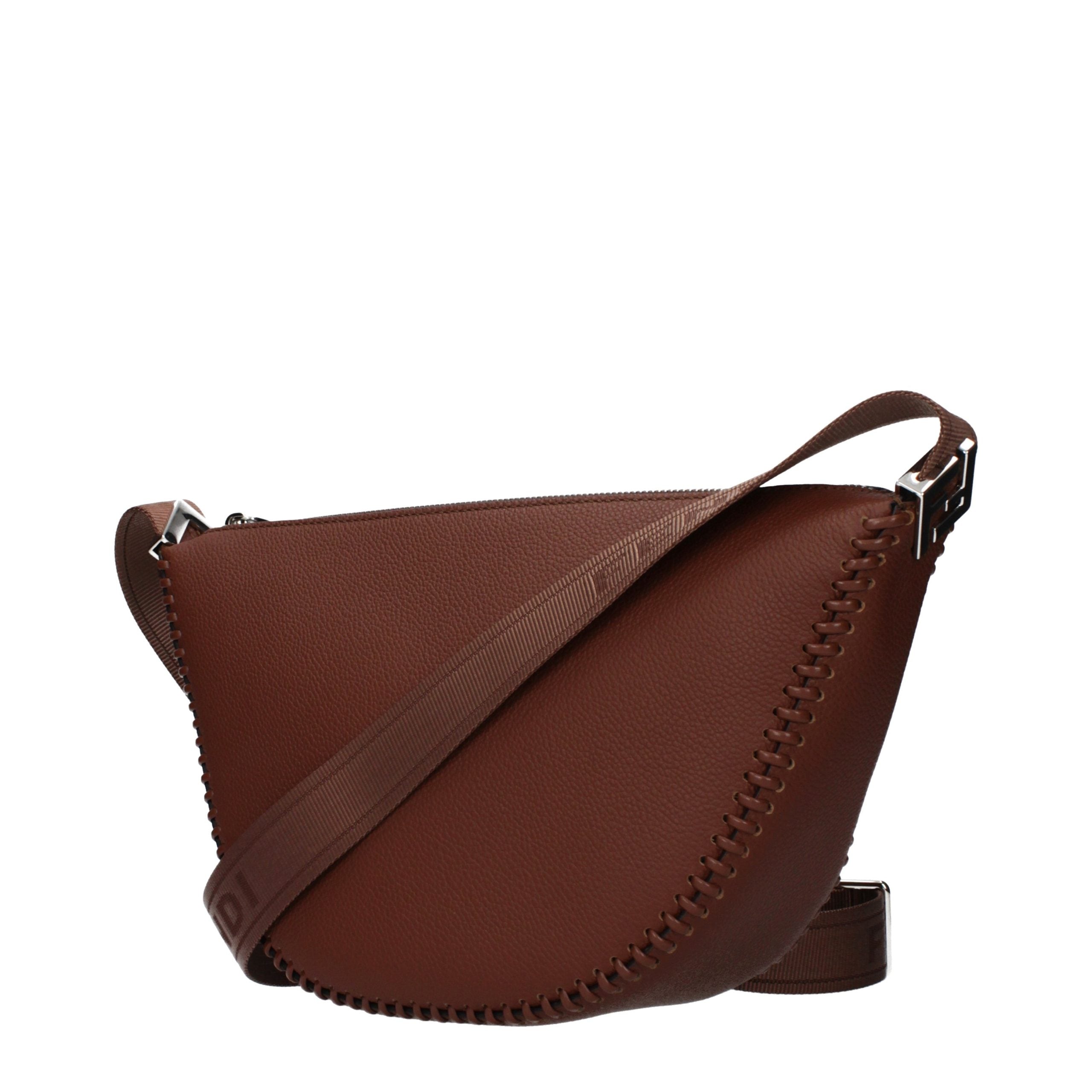 Fendi Braune Leder Umhängetasche-2