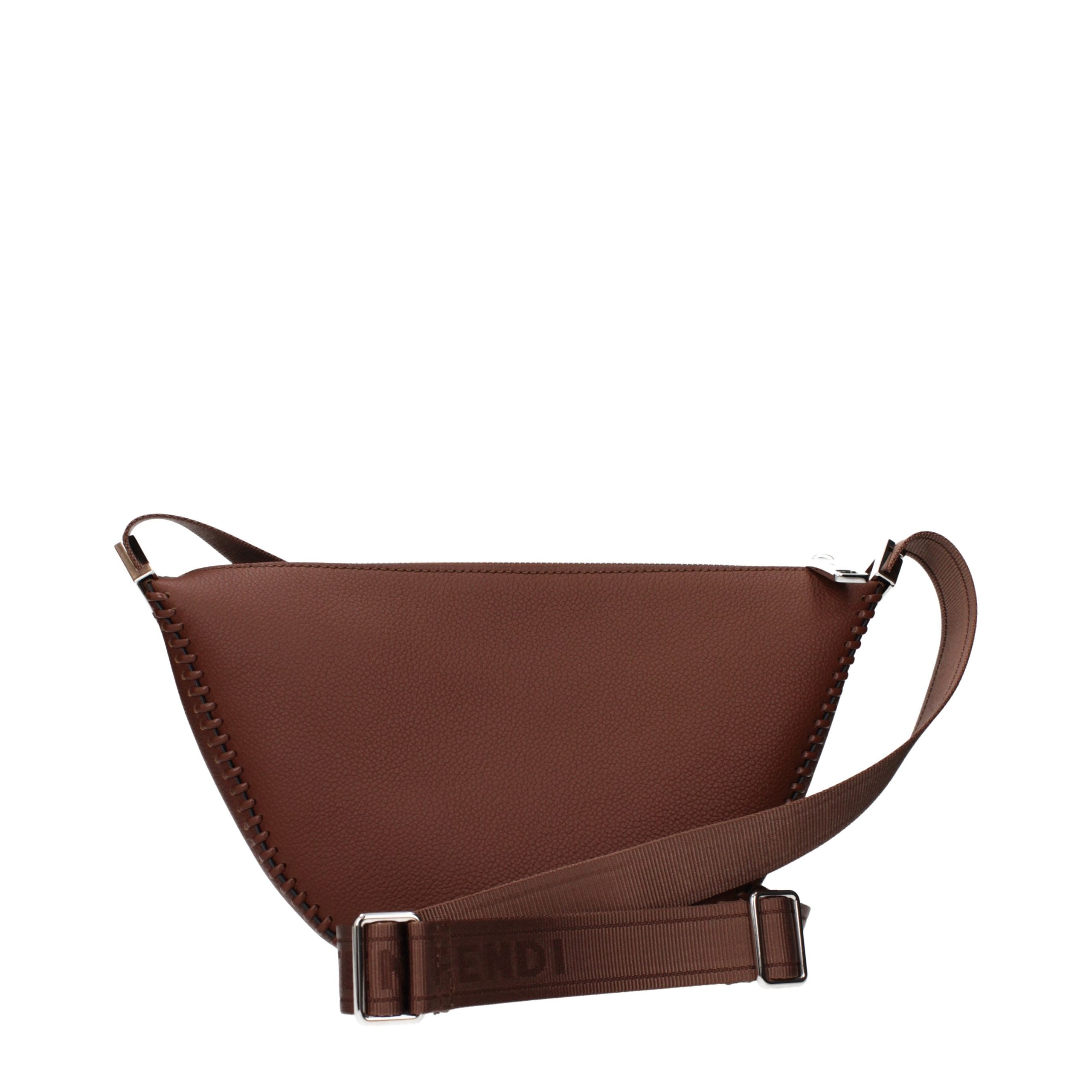 Fendi Braune Leder Umhängetasche-3
