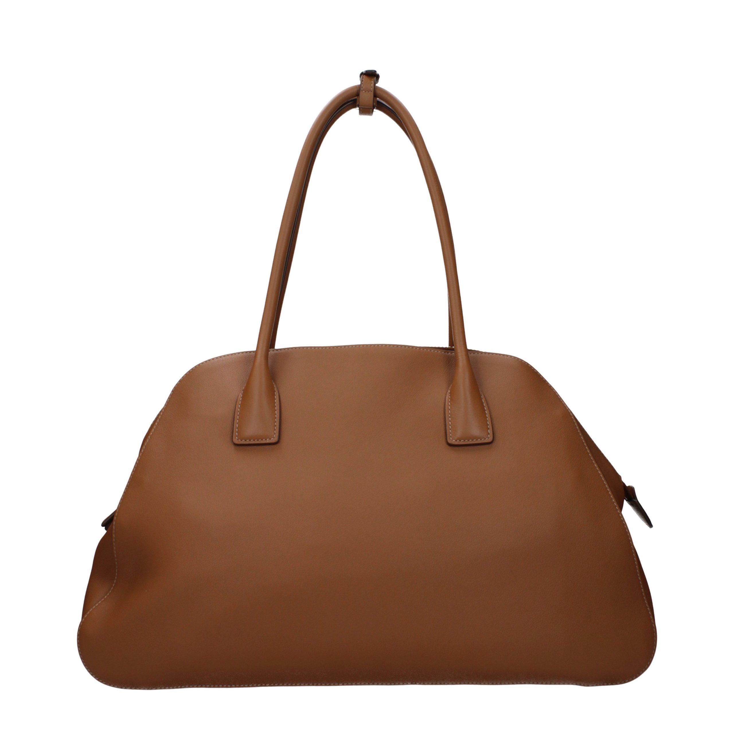 Prada Braune Leder Schultertasche-3