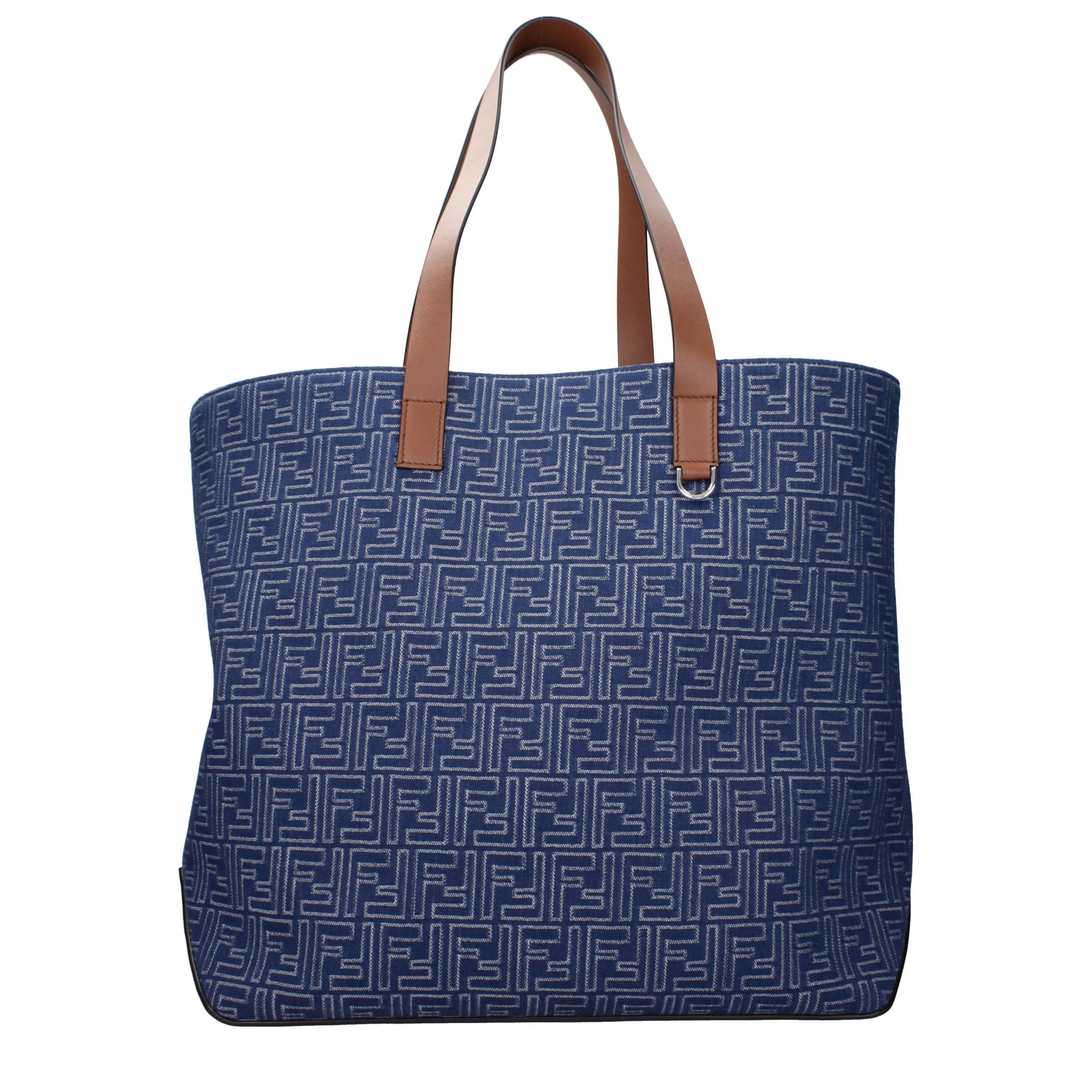 Fendi Blaue Stoff-Umhängetasche-1