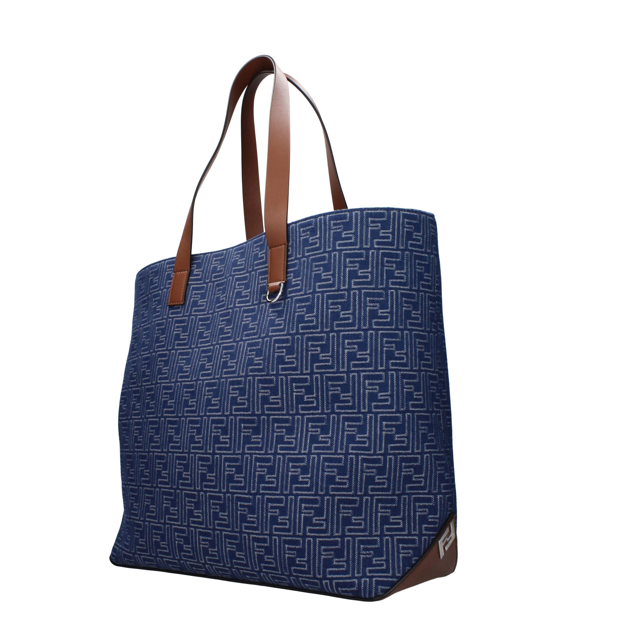 Fendi Blaue Stoff-Umhängetasche-2