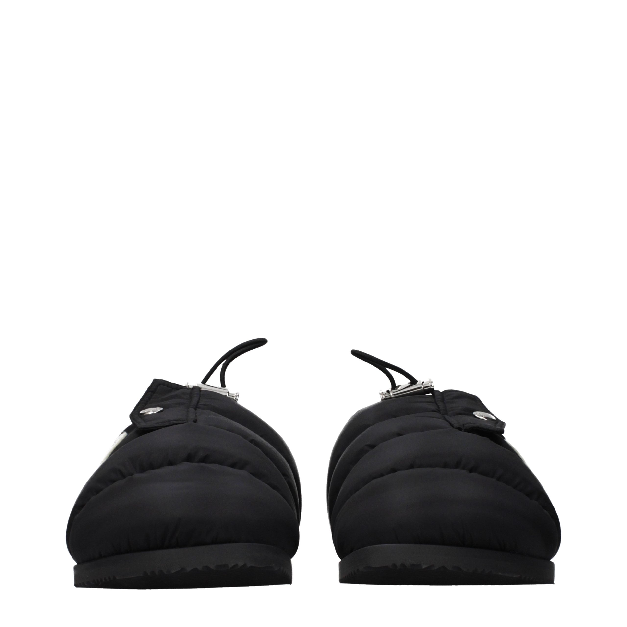 Moncler Schwarze Stoff-Slipper-3