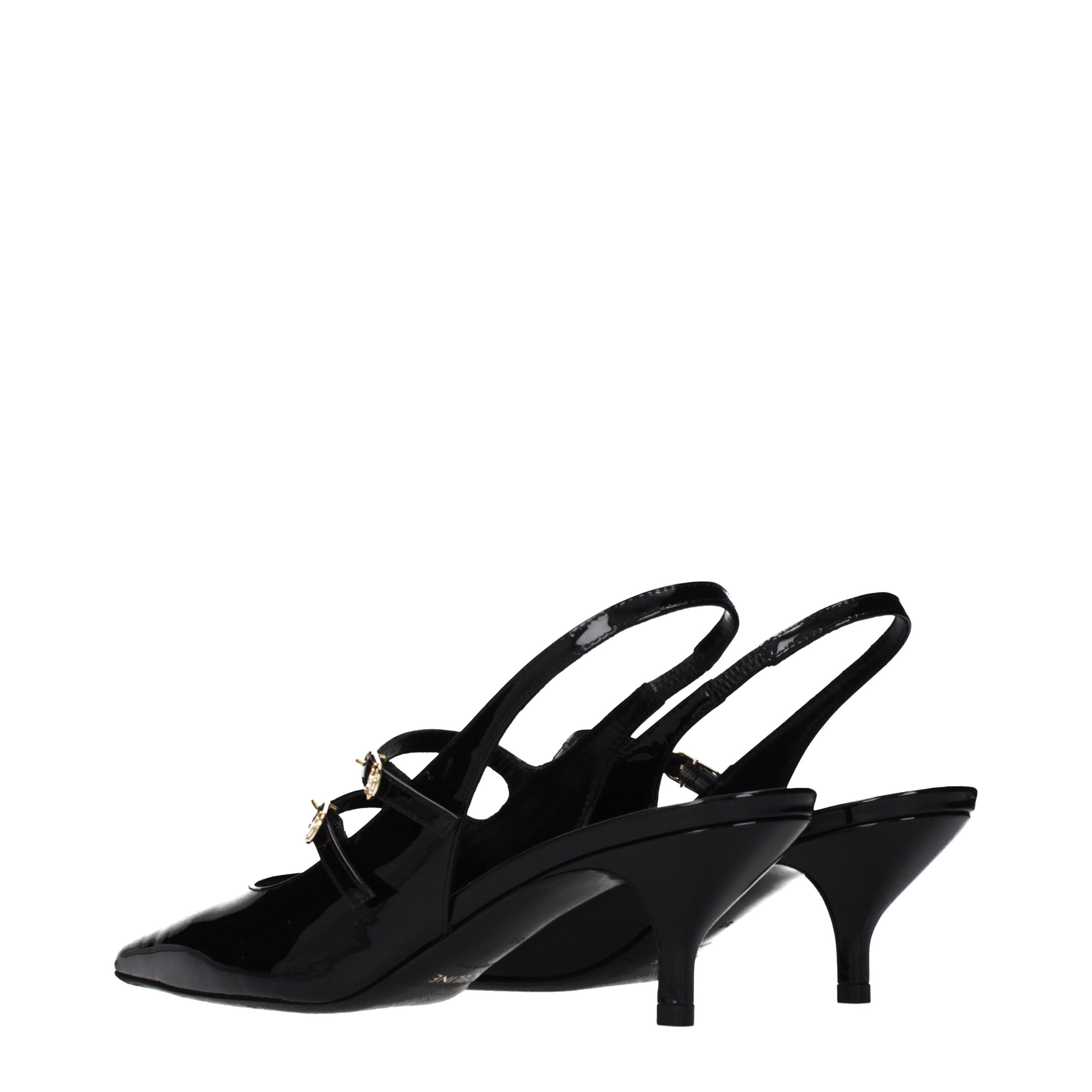 Celine Schwarze Ledersandalen-4