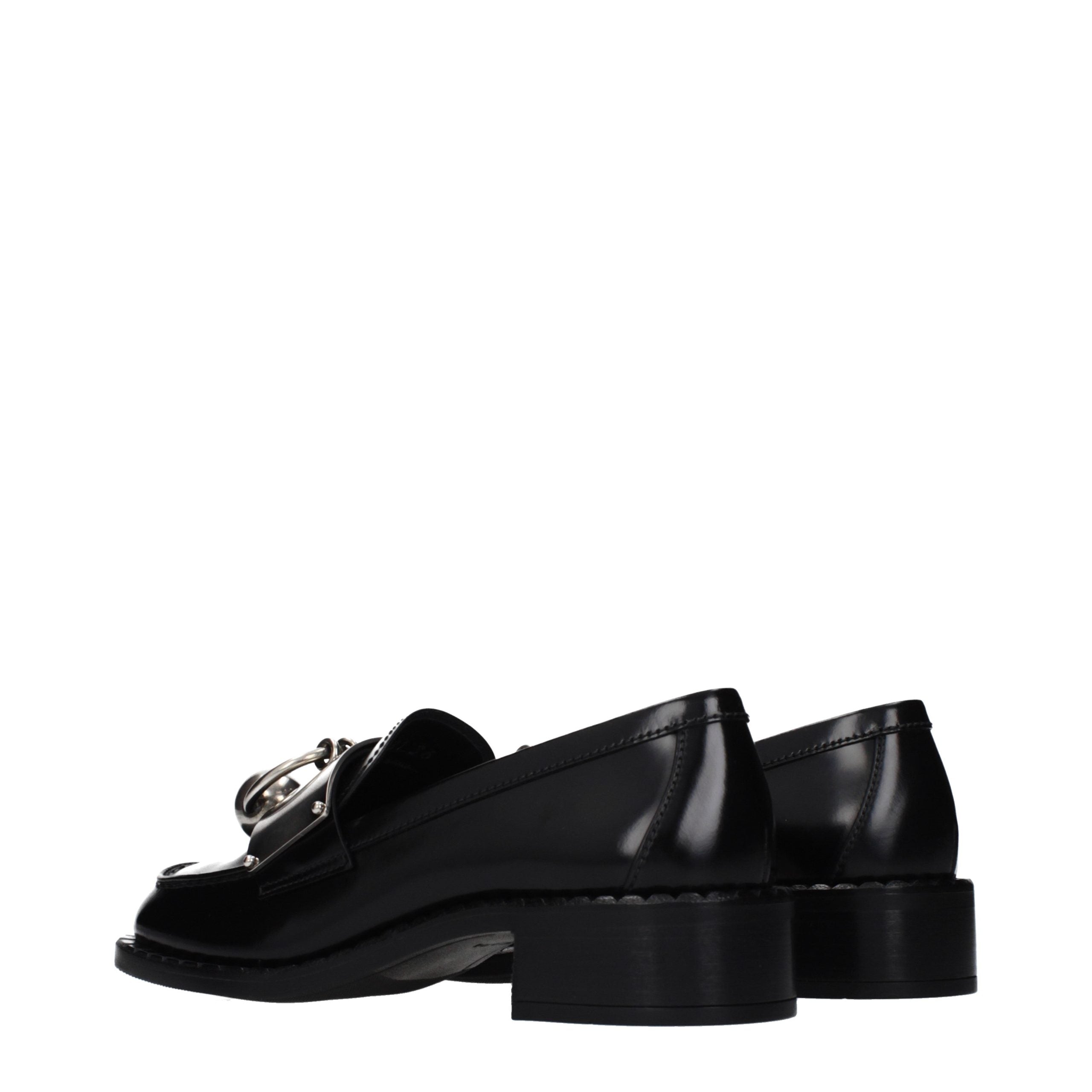 Prada Schwarze Leder Loafer zum Hineinschlüpfen-4