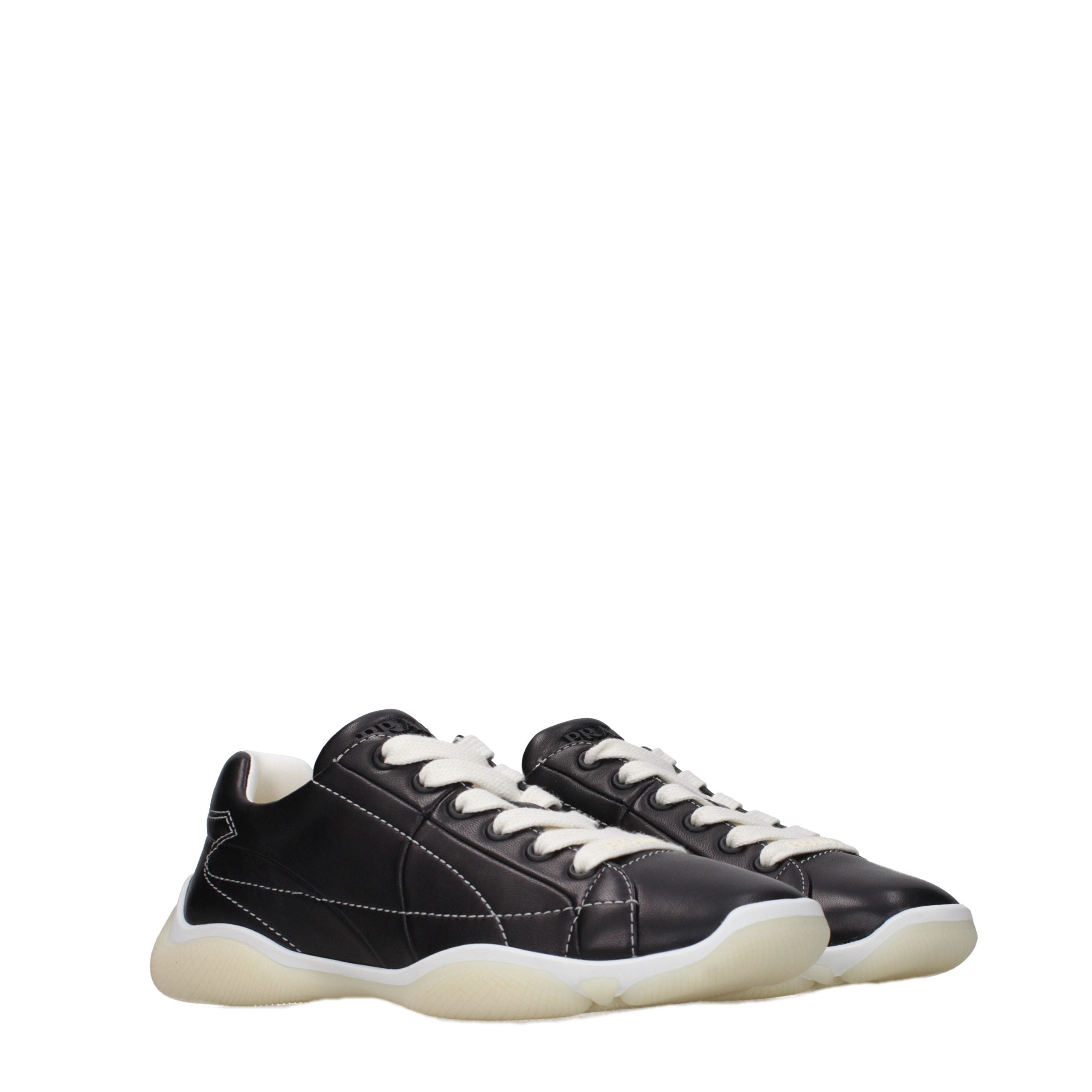 Prada Schwarze Leder-Sneakers-2