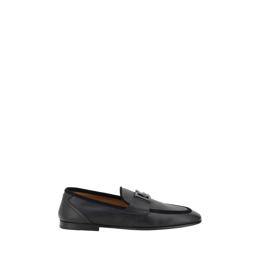 Dolce & Gabbana Bos Taurus black calfskin loafers, slip-on style-1