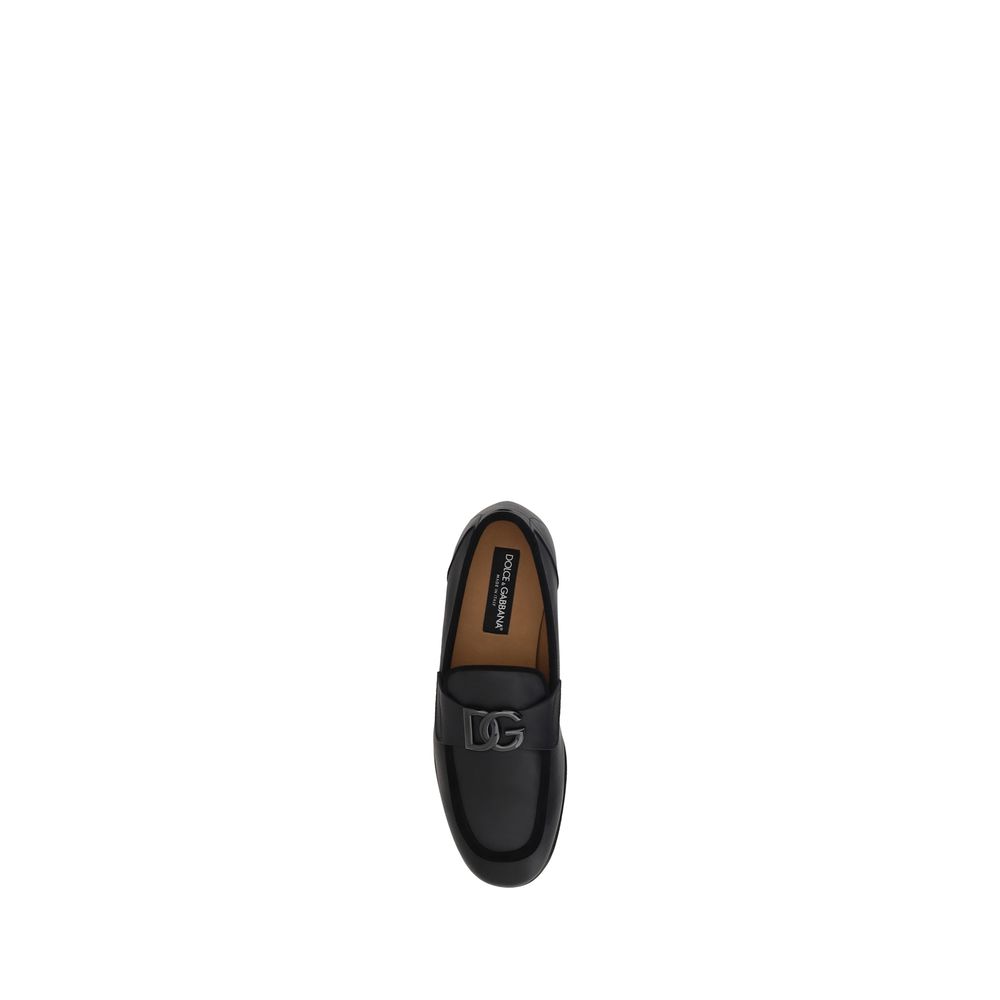 Dolce & Gabbana Bos Taurus black calfskin loafers, slip-on style-4
