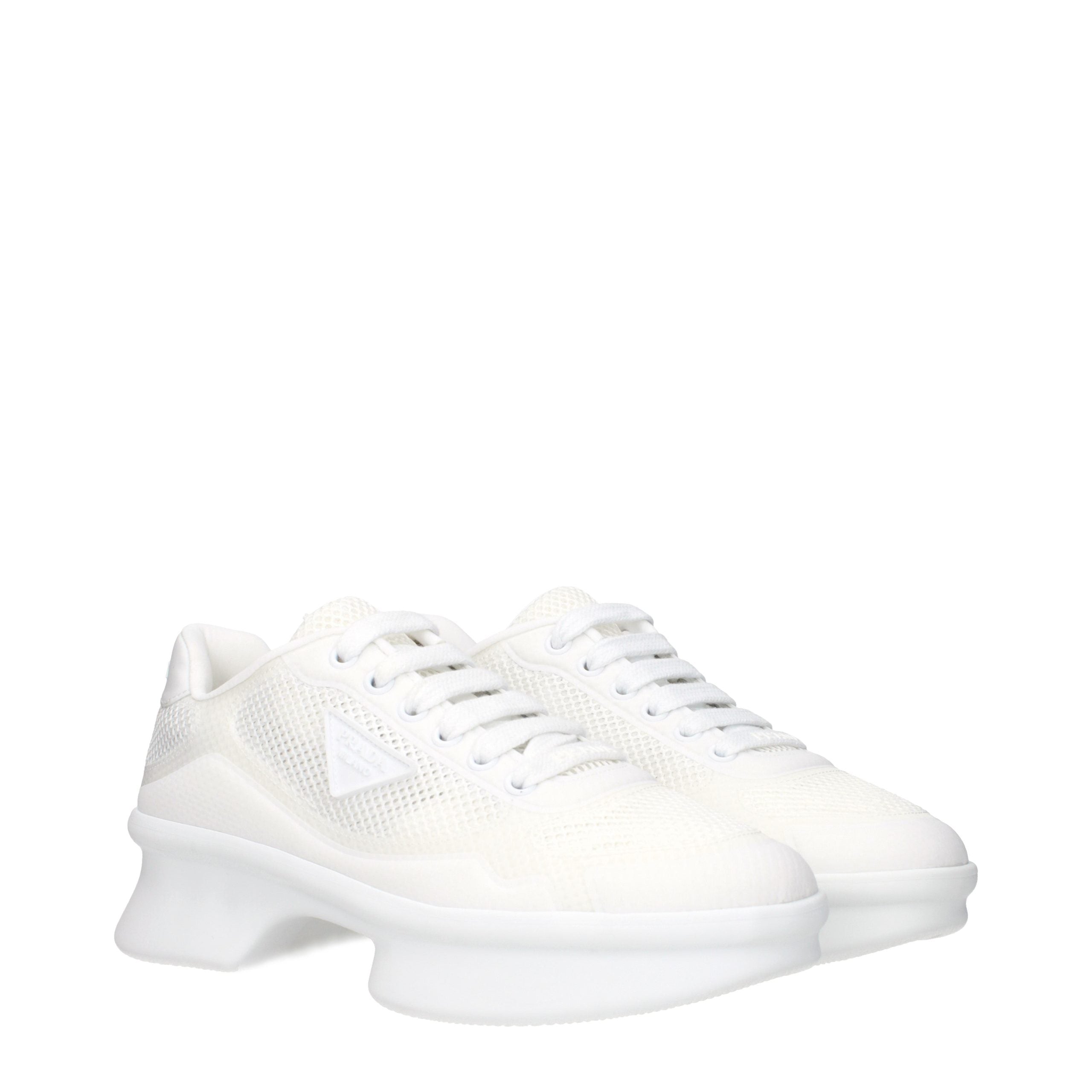 Prada Weiße Stoff-Sneaker im Athletic-Look-2