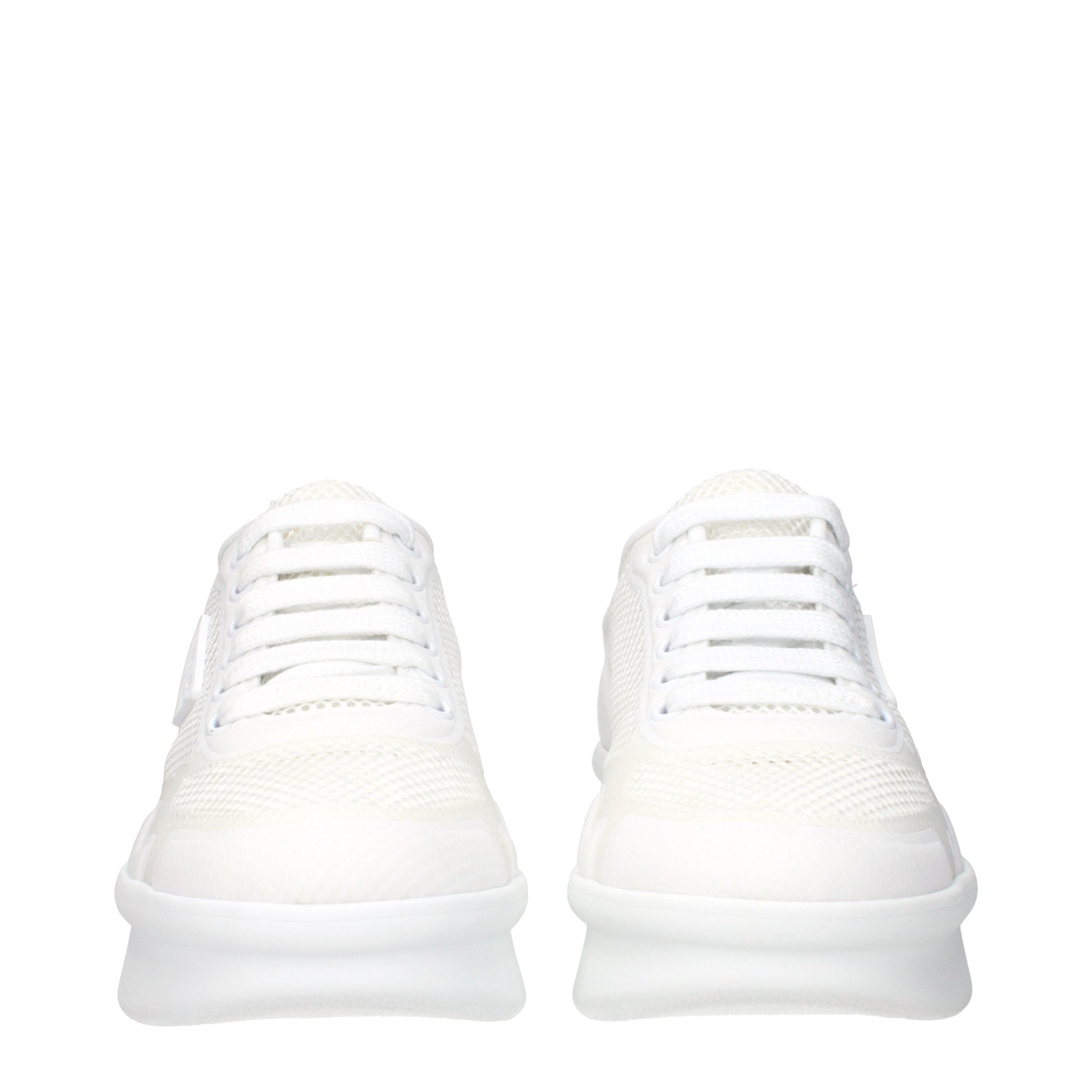 Prada Weiße Stoff-Sneaker im Athletic-Look-3
