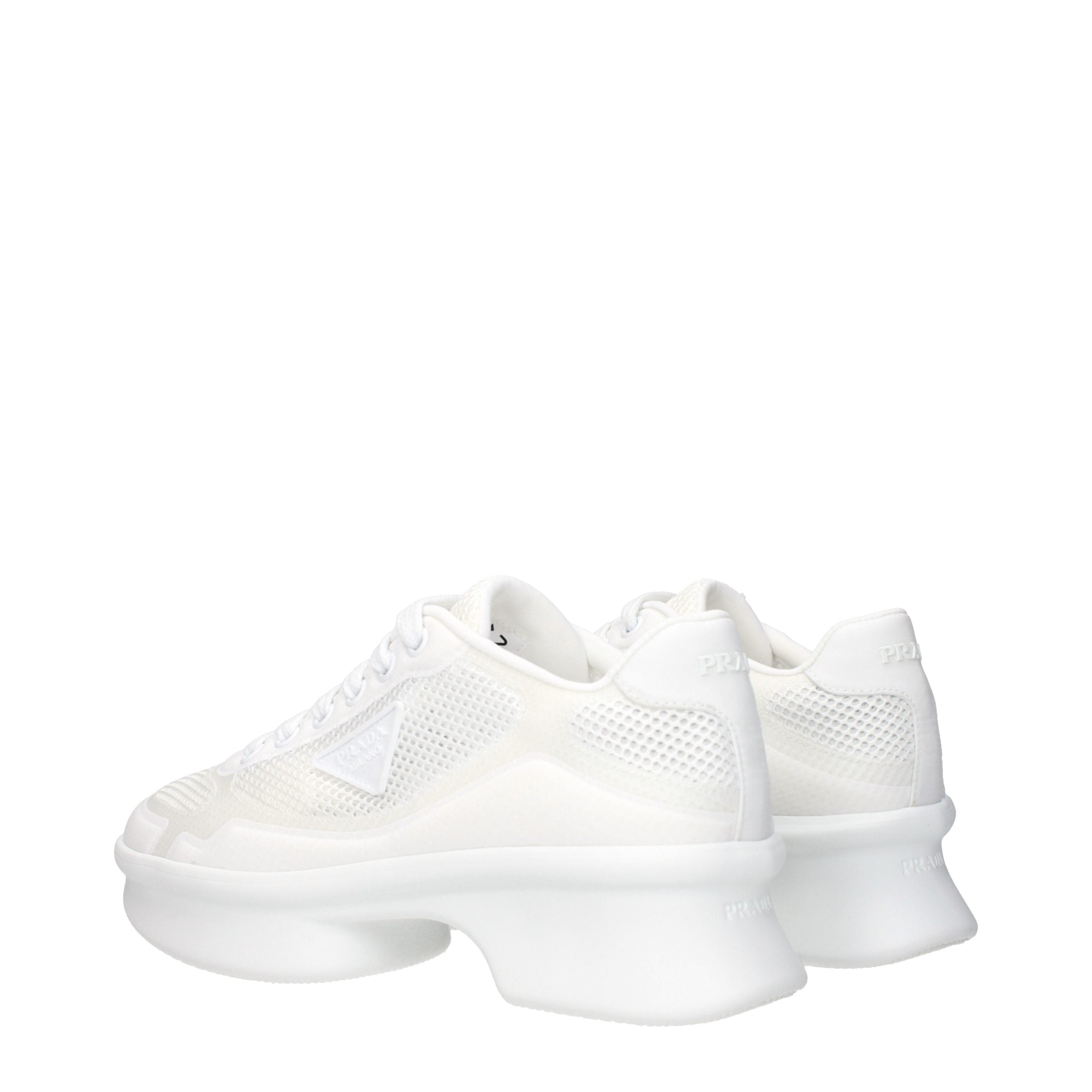 Prada Weiße Stoff-Sneaker im Athletic-Look-4