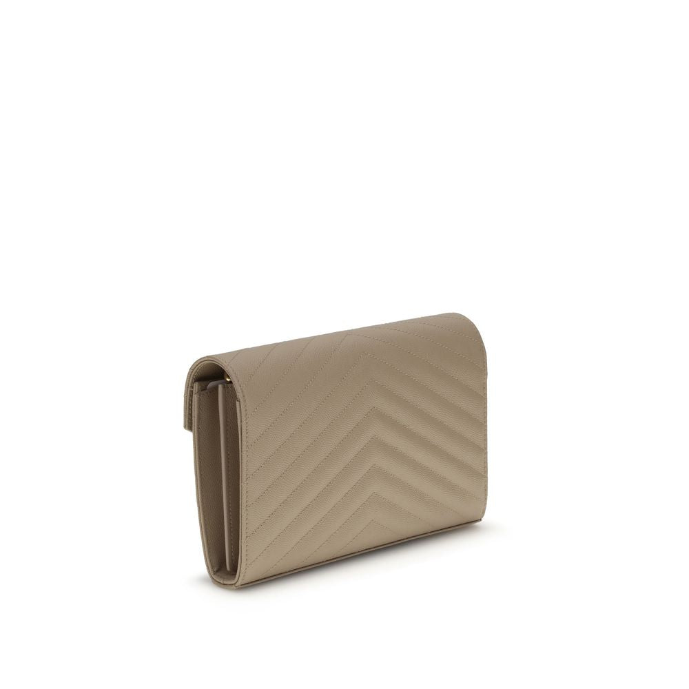 Saint Laurent Beige Kalbsleder Bos Taurus Schultertasche-3