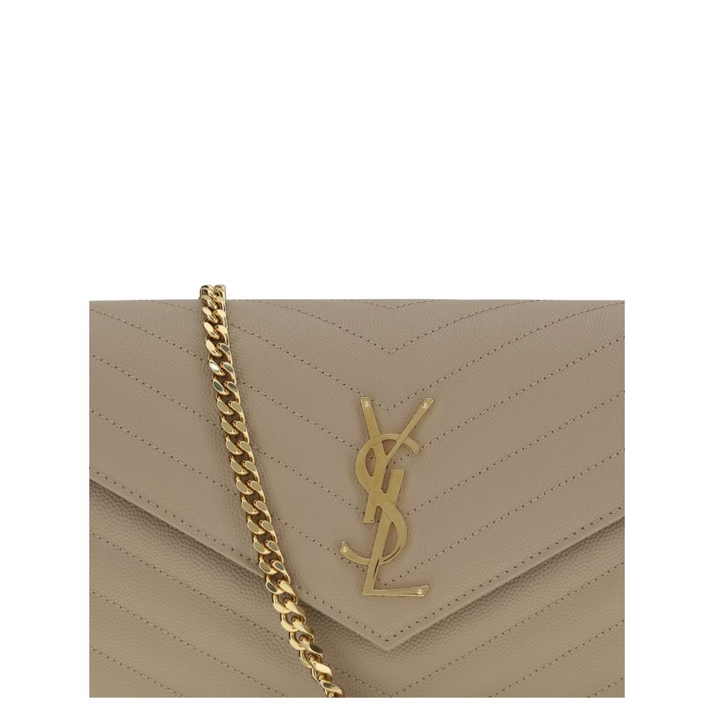 Saint Laurent Beige Kalbsleder Bos Taurus Schultertasche-4