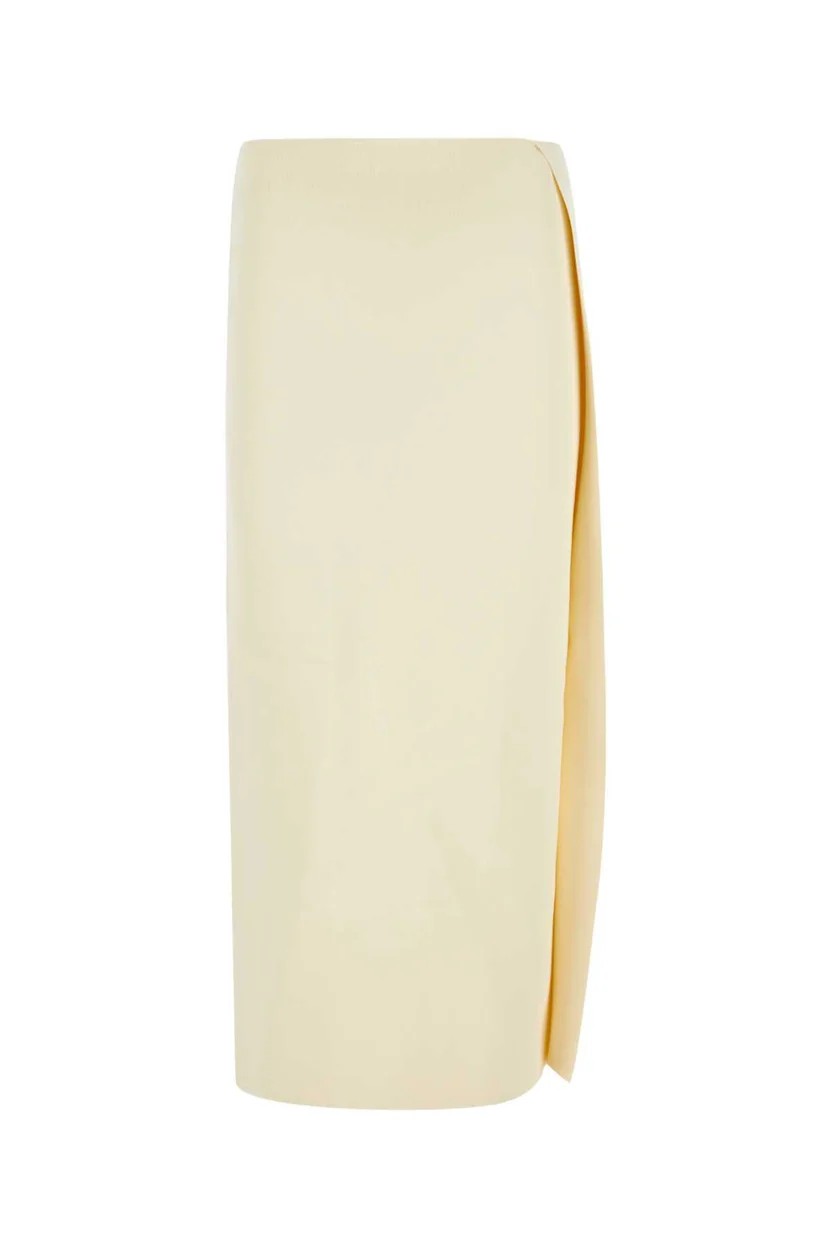 Jil Sander Weißrock aus Viskose, Midi-Länge