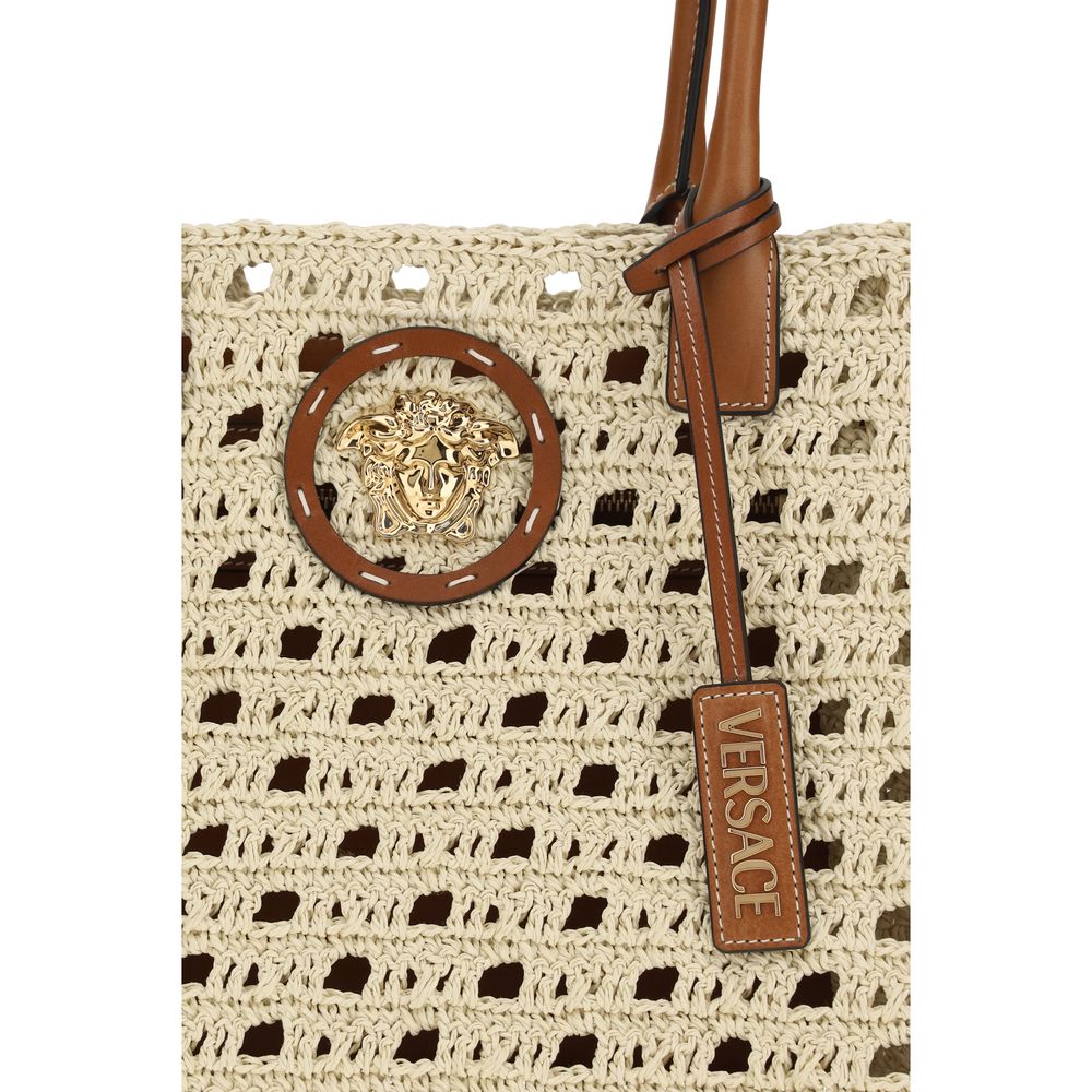 Versace Beige Cotton Handbag-4