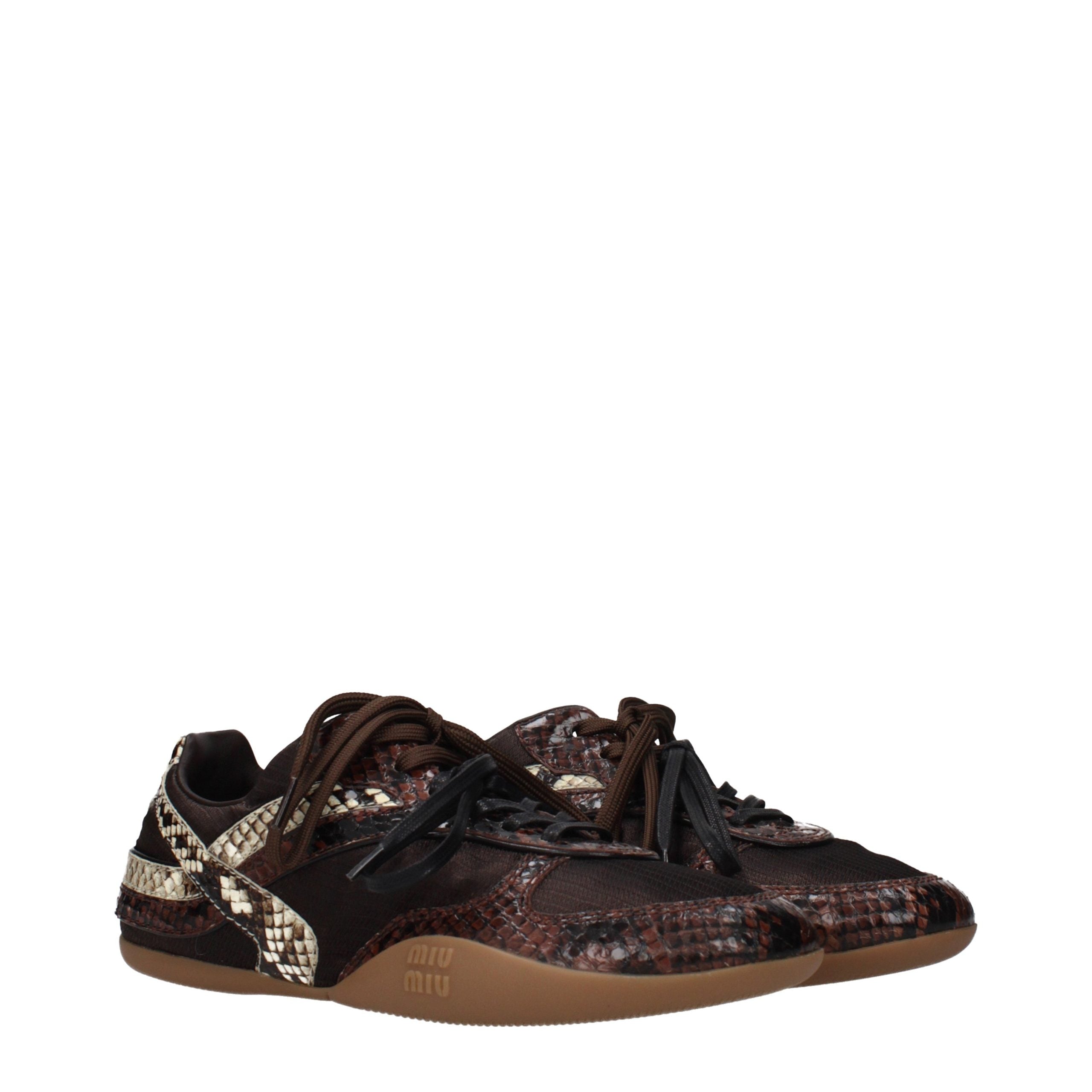 Miu Miu Braune Stoff-Sneaker mit niedrigem Schaft-2