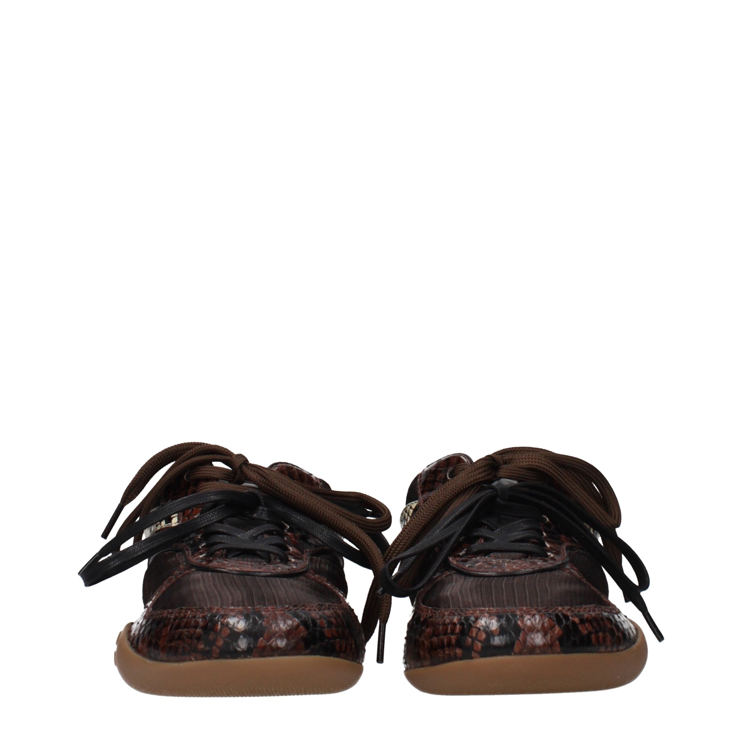 Miu Miu Braune Stoff-Sneaker mit niedrigem Schaft-3