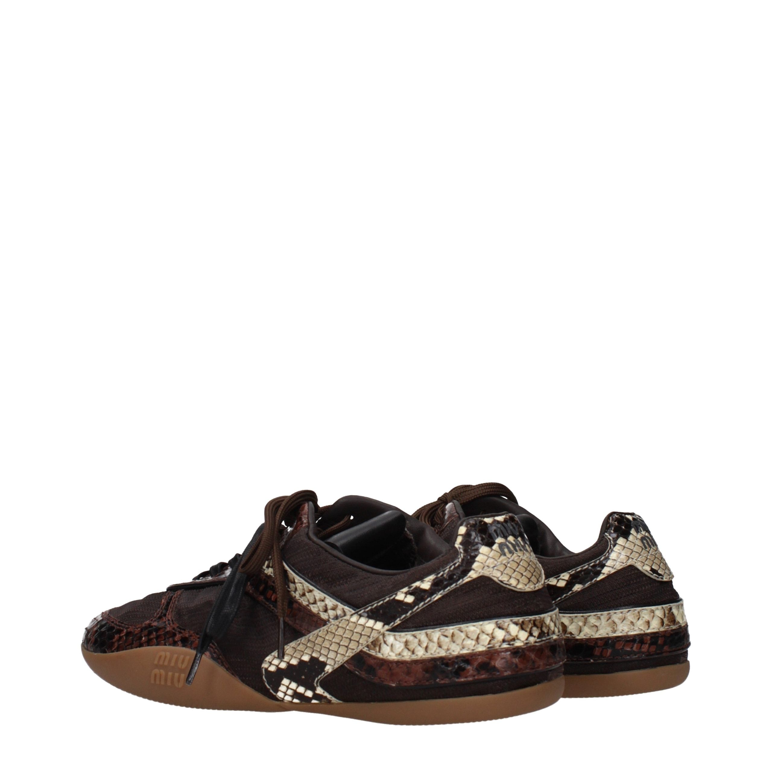 Miu Miu Braune Stoff-Sneaker mit niedrigem Schaft-4