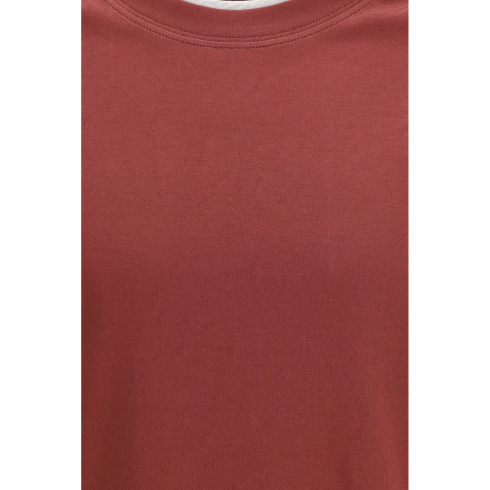 Brunello Cucinelli Bordeaux Baumwoll-T-Shirt-3