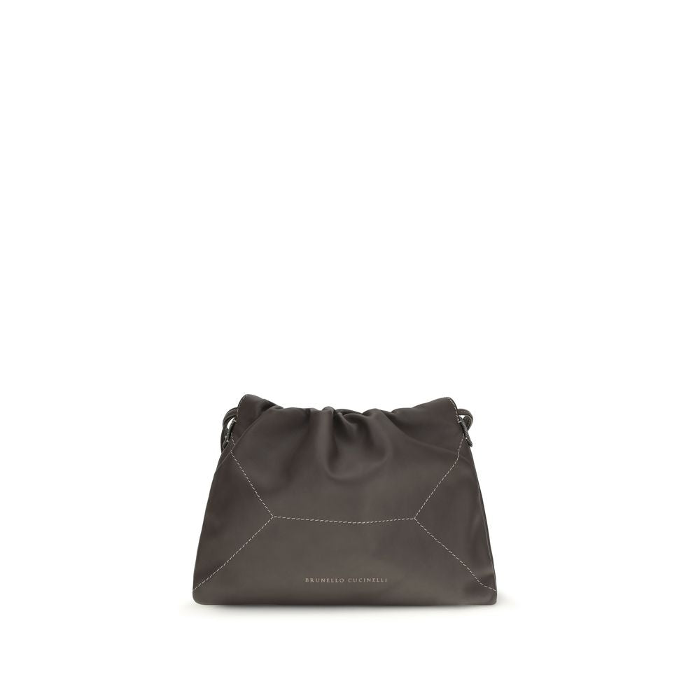 Brunello Cucinelli shoulder bag in brown calfskin leather Bos Taurus-1