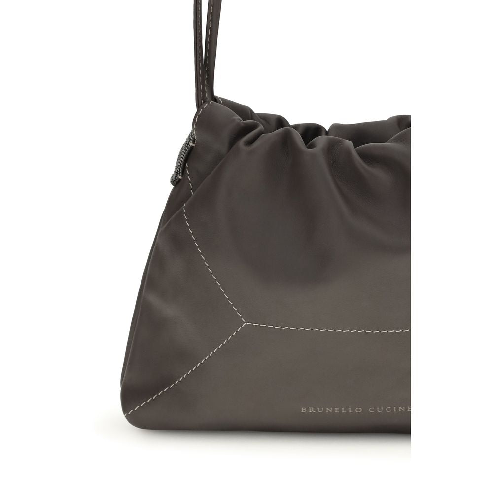 Brunello Cucinelli shoulder bag in brown calfskin leather Bos Taurus-4