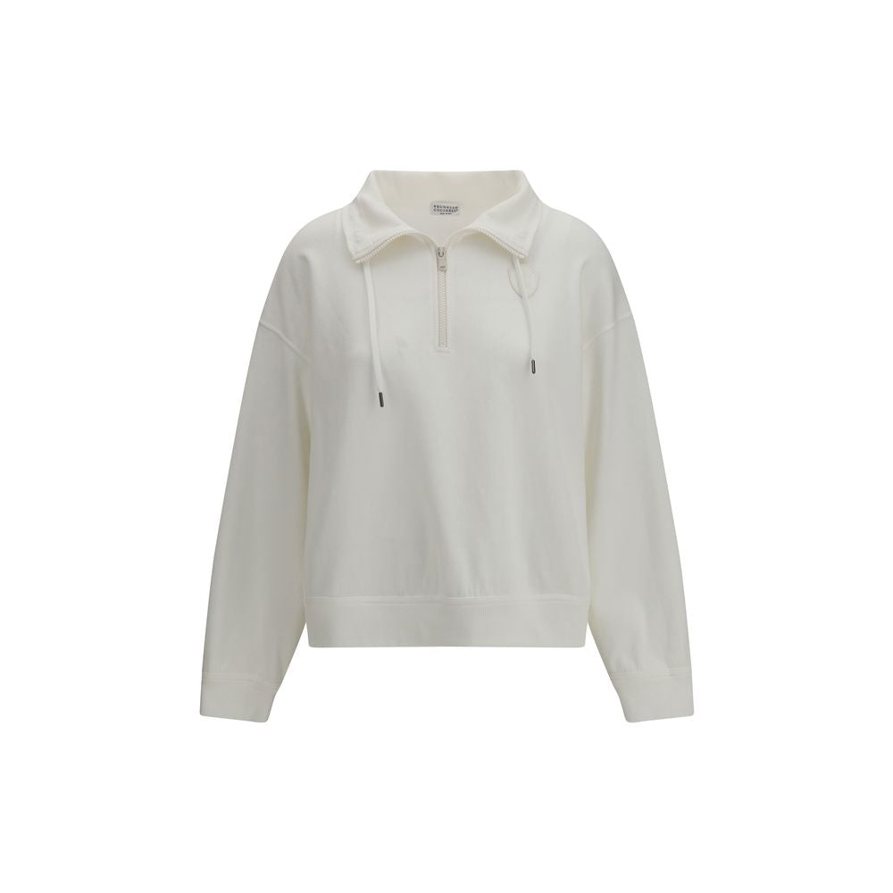 Brunello Cucinelli Weißes Baumwoll-Sweatshirt-1