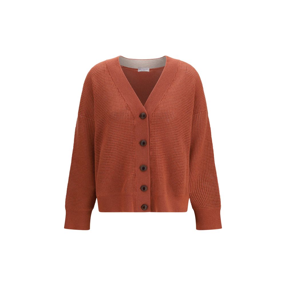 Brunello Cucinelli Orange Kaschmir Cardigan-1