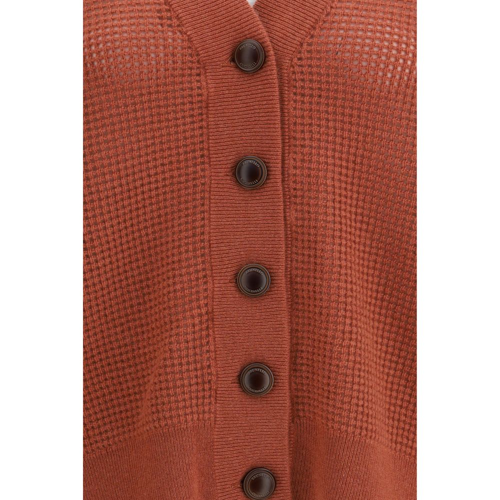 Brunello Cucinelli Orange Kaschmir Cardigan-3