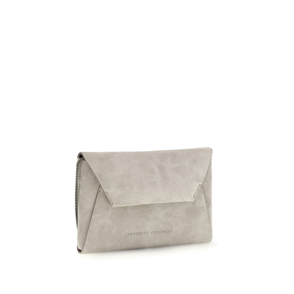 Brunello Cucinelli Grey Bos Taurus Calfskin Shoulder Bag-2