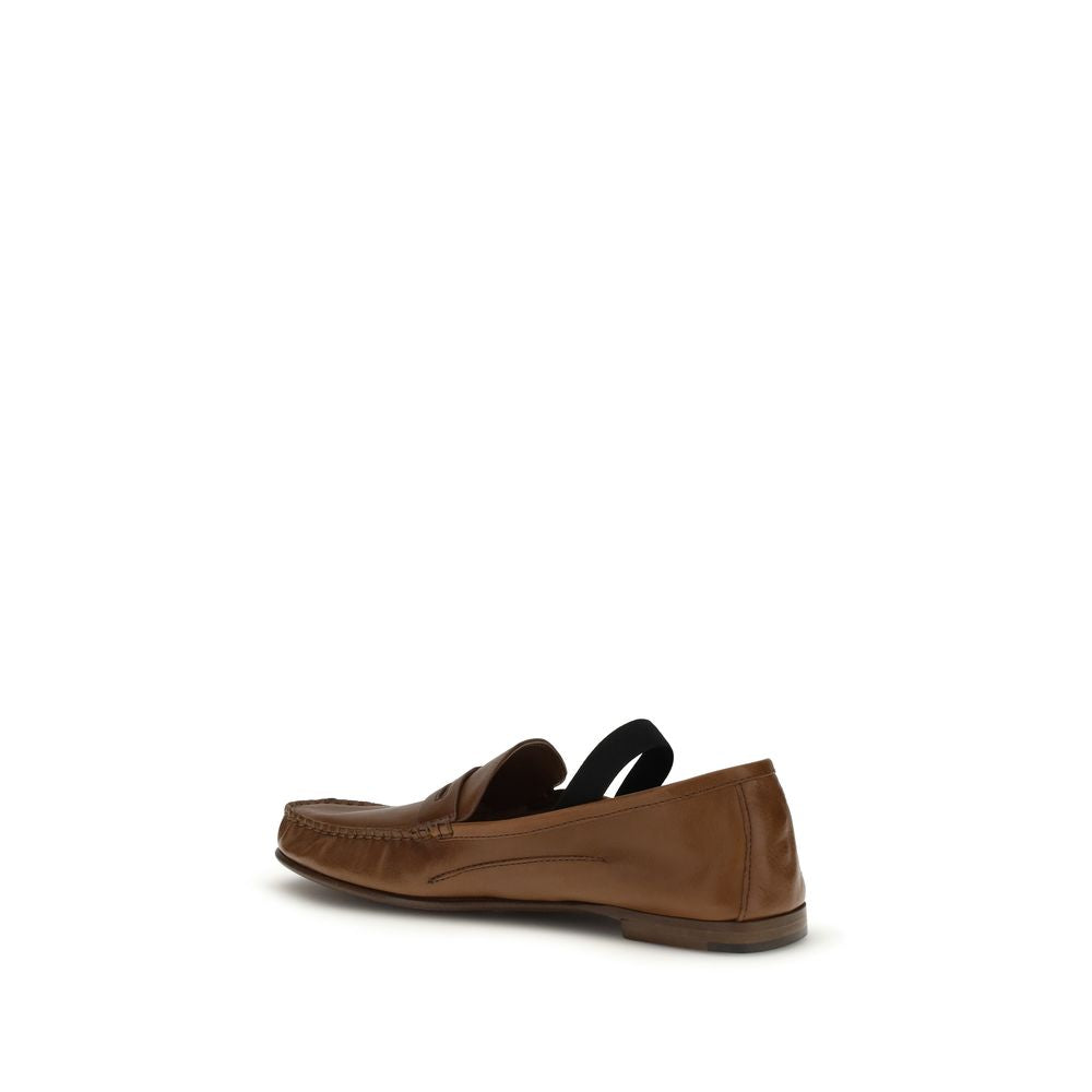 Versace Brown Lamb Leather Loafers Ovis Aries Aries-3