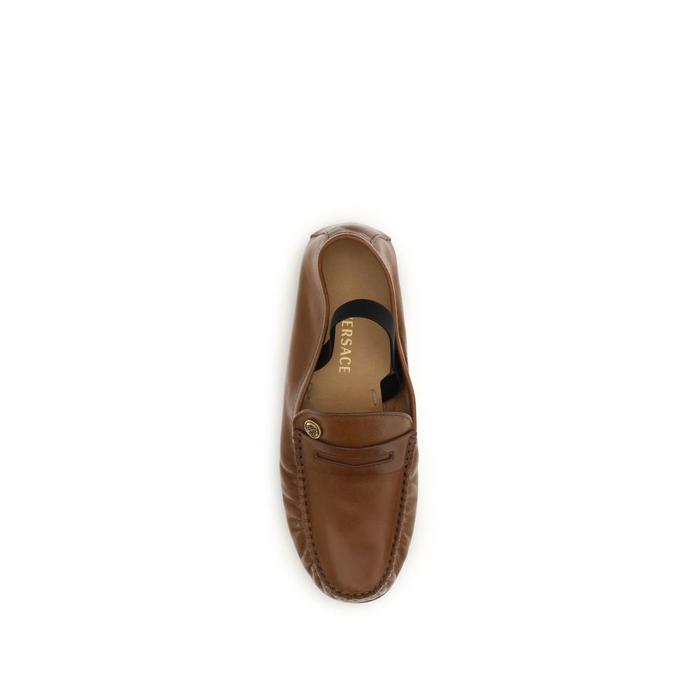 Versace Braune Lammleder-Loafer Ovis Aries Aries-4