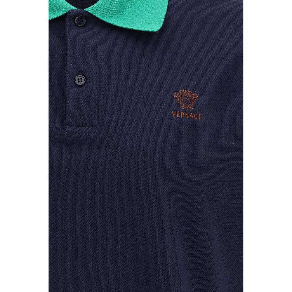 Versace Blaues Baumwoll-Poloshirt-3