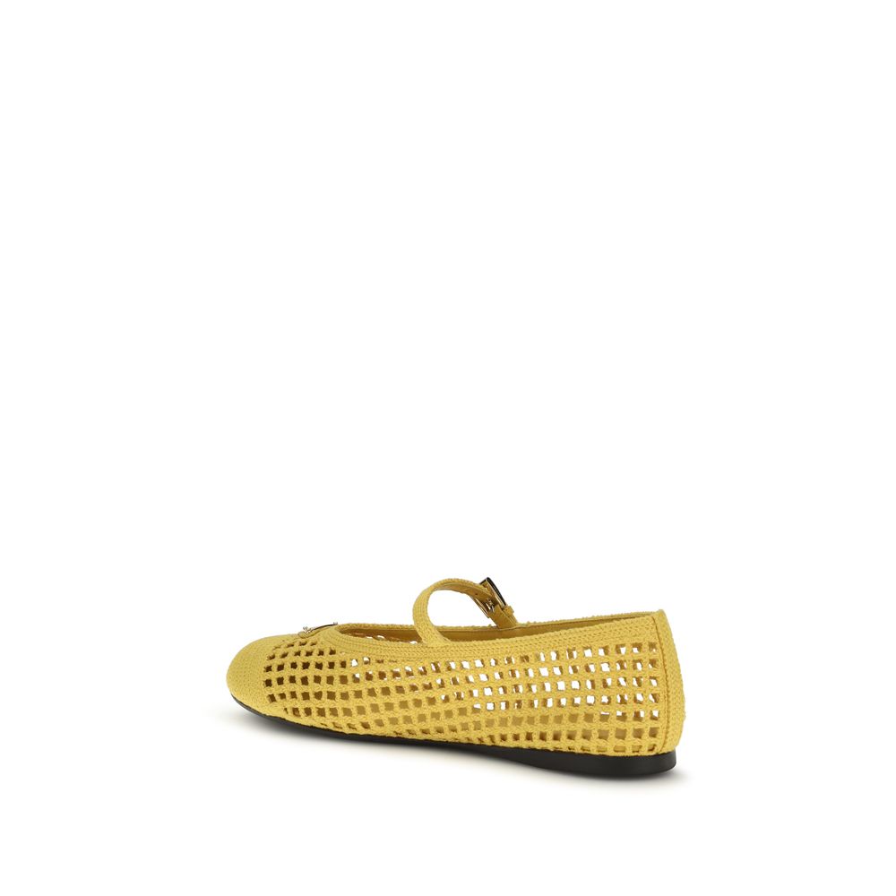 Prada Zweifarbige Ballerinas aus Baumwolle-3