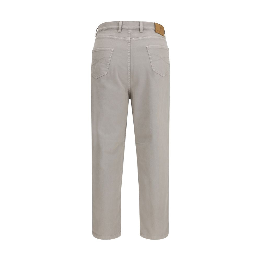 Brunello Cucinelli Brown Cotton Leisure Trousers-2