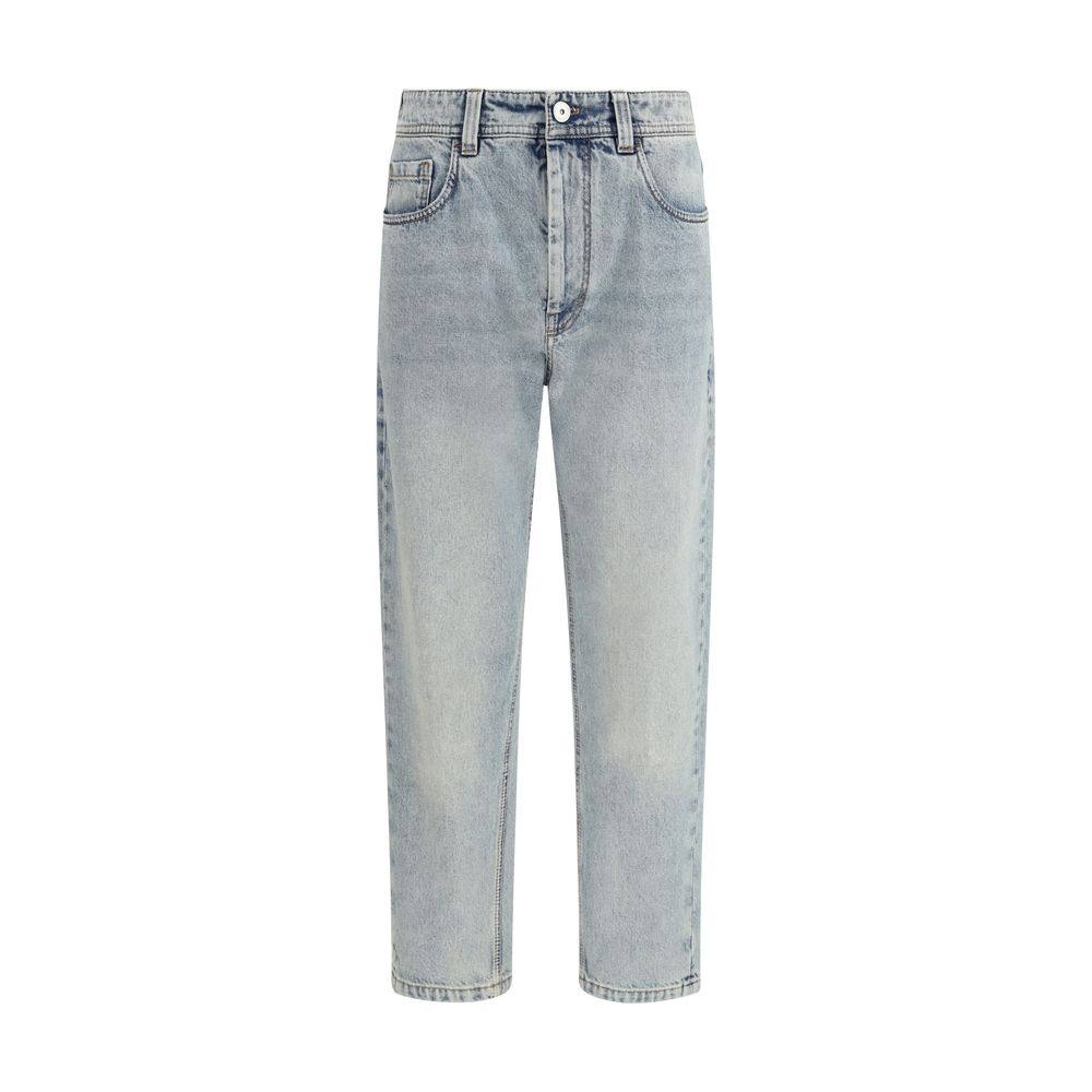 Brunello Cucinelli blue cotton jeans in a straight cut